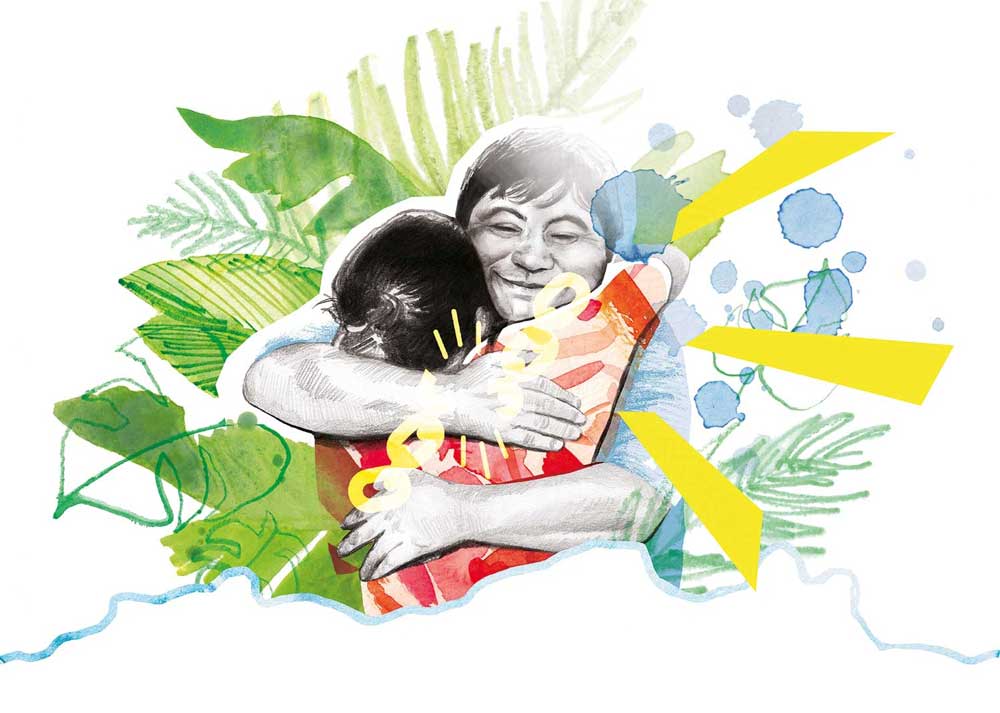 Editorial-Illustration von Christina Mühlhöfer zum Thema Menschenrechte in Mixed Media für Amnesty International