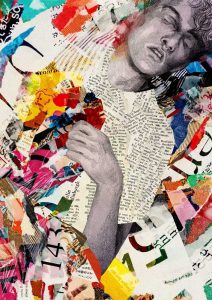 Illustration von Christina Mühlhöfer zu Gedichten von Kaleko in Mixed Media