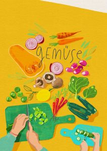 Food Illustration von Christina Mühlhöfer digital gezeichnetes Gemüse