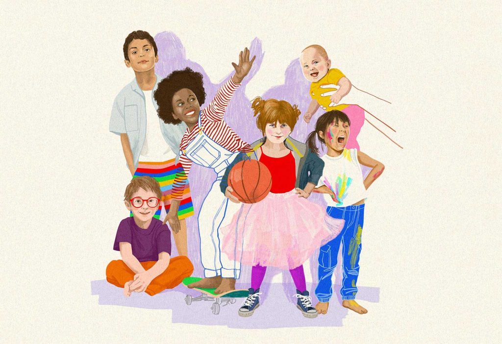 Editorial-Illustration von Christina Mühlhöfer zum Thema diverse Kinder digital gezeichnet