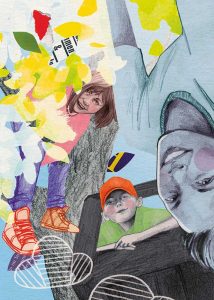 Editorial-Illustration von Christina Mühlhöfer zum Thema Kindern Mut machen in Mixed Media