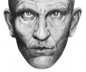 Porträt von Christina Mühlhöfer mit Bleistift gezeichnet