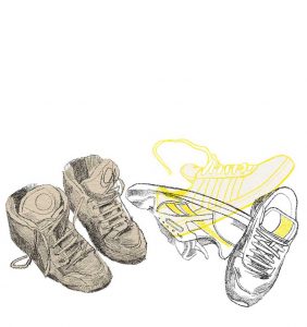 Digital gezeichnete Illustration Sneakers von Christina Mühlhöfer