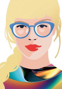 Digital gezeichnetes Porträt von Christina Mühlhöfer zum Thema Sternzeichen