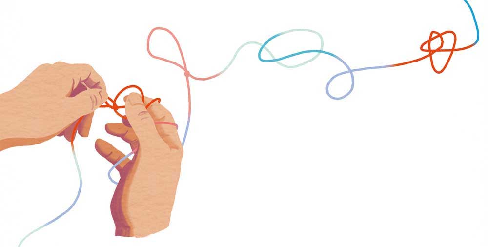 Editorial-Illustration von Christina Mühlhöfer zum Thema goldene Mitte digital gezeichnet