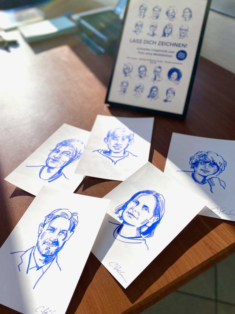 Digital und live gezeichnete Porträts für Events von Christina Mühlhöfer