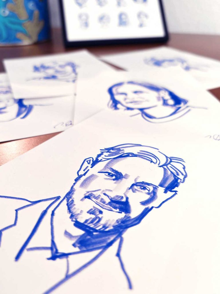 Digital und live gezeichnete Porträts für Events von Christina Mühlhöfer