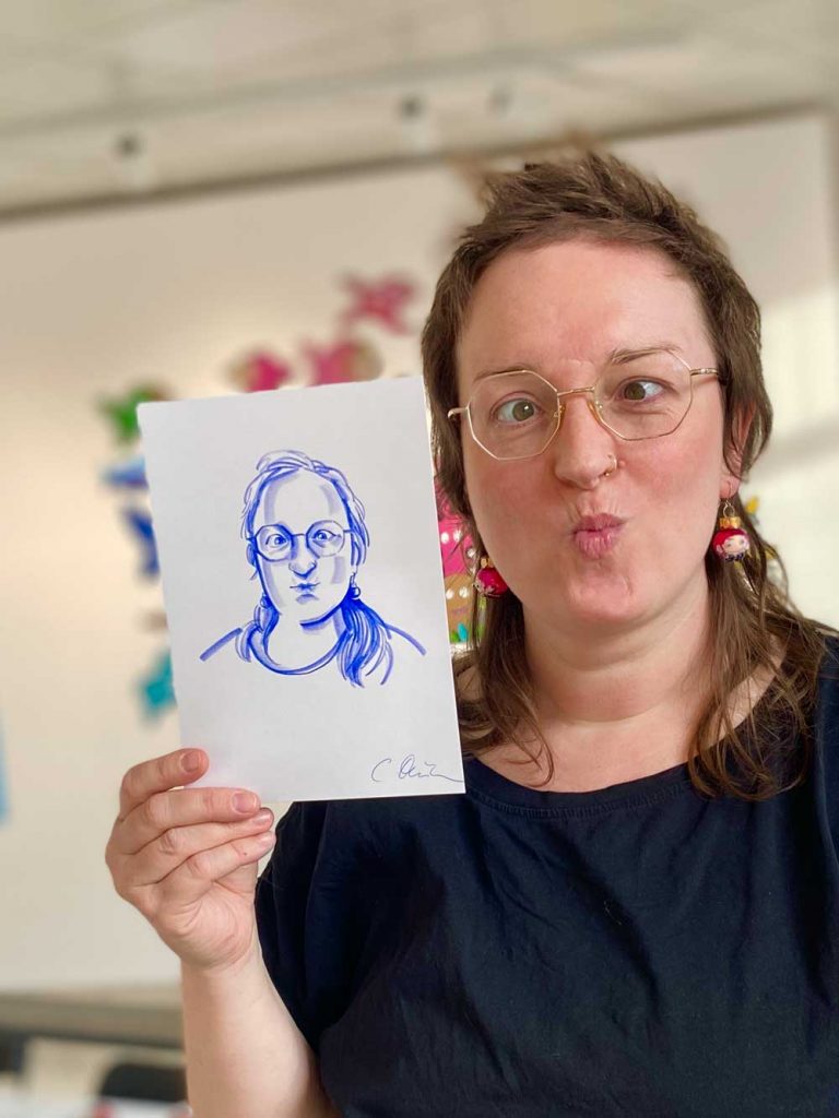 Digital und live gezeichnete Porträts für Events von Christina Mühlhöfer