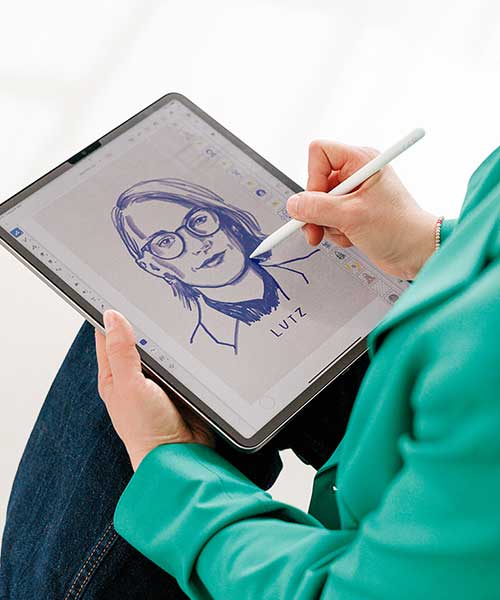 Digital und live gezeichnete Porträts für Events von Christina Mühlhöfer