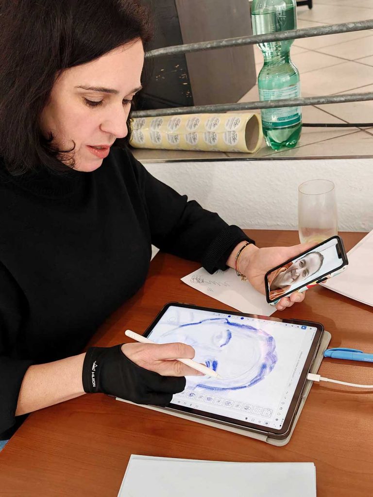 Digital und live gezeichnete Porträts für Events von Christina Mühlhöfer